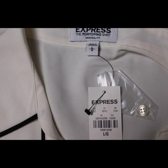 Express Womens Portofino V-Neck Button-Down Sleeveless Blouse Shirt White Size L - Picture 4 of 7